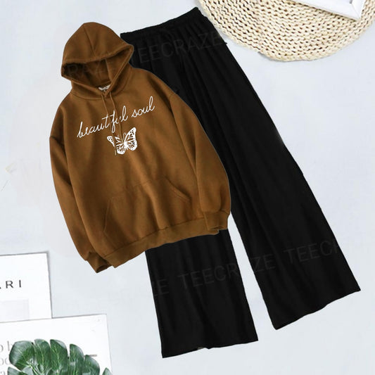 BROWN HOODIE BEAUTIFULL SOUL  - BLACK FLAPPER