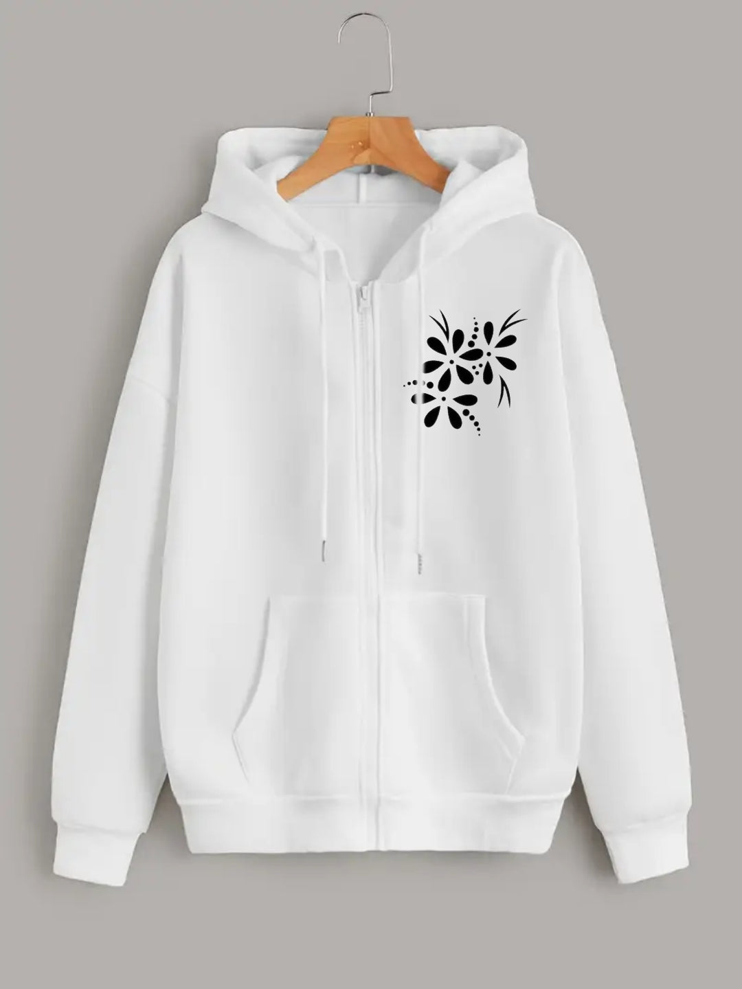 WHITE ZIPPER POC FLOWER