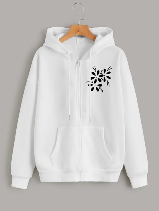 WHITE ZIPPER POC FLOWER