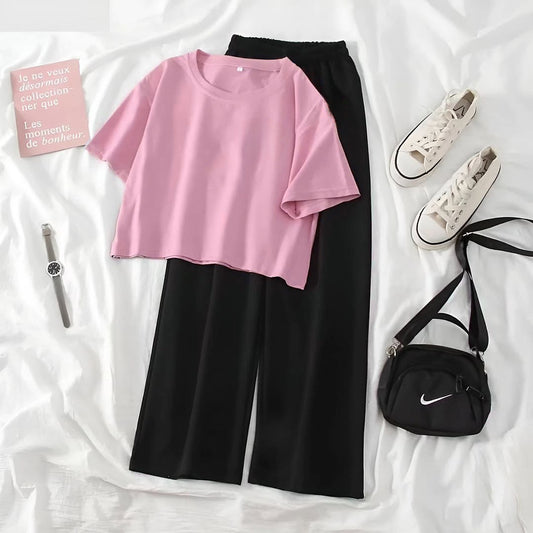 Black flapper - Pink Crop Top