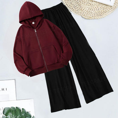 MAROON ZIPPER-BLACK FLAPPER